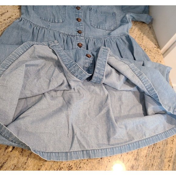 Blue Buttoned Puff Sleeve Sundress - Picture 10 of 15